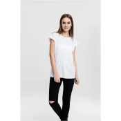Womens T-shirt with extended shoulder white