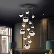 Schuller Valencia LED viseče svetilo Sphere, 14 luči, krom, z možnostjo zatemnitve, O 60 cm - Dnevna soba/jedilnica - Dizajn - Plastika