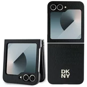 Ovitek DKNY DKHCZF6PSHRPSK Z Flip6 F741 črn ovitek s ponavljajočim vzorcem in logotipom Stack (DKHCZF6PSHRPSK)