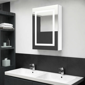 LED kupaonski ormaric s ogledalom sjajni bijeli 50 x 13 x 70 cm