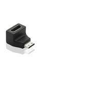 PremiumCord Adapter Mini HDMI C moški na HDMI ženski, upognjen do 90° pravega kota