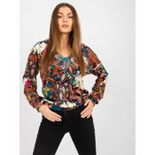 Patterned blouse with chain by Nicola