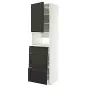 METOD / MAXIMERA Visoki element za ugradne uredaje, bela/Upplöv boja antracita, mat, 60x60x220 cm