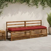 vidaXL Blazina za klop VIANEN 100% poliester Rdeča 200 x 40 x 12 cm