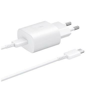 Samsung napajalnik EP-TA800EWE kabel EP-DA705BWE USB-C, 25 W, bel, (v razsutem stanju)