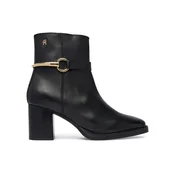 Tommy Hilfiger Škornji TH Stud Heel Riding Ankle Boot FW0FW09552 Črna