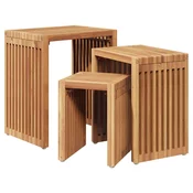 vidaXL Garden Nest of Side Tables 3 kosa Trden les Tik