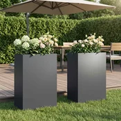 vidaXL Vrtni lonček 2 kos Antracit 50 x 40 x 75 cm Mlinjeni jeklo