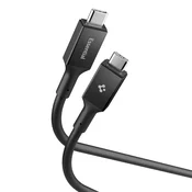 Spigen SPIGEN ESSENTIAL USB-C KABEL DO 240 W ZA TELEFONE IN PRENOSNIKE 120 CM ČRNEGA OBLIKOVALCA