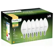 LUMILED 6x LED žarnica E14 svečka B35 10W = 75W 1100lm 3000K topla 180°