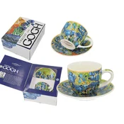 Carmani, skodelica za espresso s krožnikom - VAN Gogh/Irises