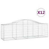 Vidaxl Obokana gabionska košara 12 kosov 200x50x60/80cm cinkano železo