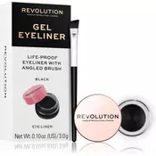 Makeup Revolution London Gel Eyeliner Pot tuš za oci za iznimno preciznu primjenu 3 g nijansa Black