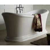 Casa Padrino luxury Art Nouveau acrylic bathtub white 164 x 70.5 x H. 71 cm - Curved freestanding retro antique bathtub - Baroque & Art Nouveau Bathroom Furniture