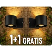 V-TAC LED stenska svetilka 5W, 465lm, UP&DOWN, IP65, črna, 1+1 gratis! Barva světla: Dnevna bela