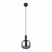 Črna viseča svetilka s steklenim senčilom o 20 cm Diva – Trio