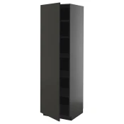 METOD Visoki element s policama, Crnosiva/Nickebo boja antracita, mat, 60x60x200 cm