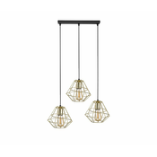Lestenec na vrvici DIAMOND 3xE27/60W/230V zlata
