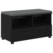 Vidaxl Haldna klop Črni Hrast 80 x 38 x 46 cm Oblikovan Les in Tkanina