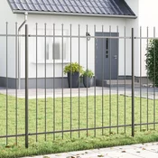 Vrtna Ograda 3 pcs Siva 5,1 x 1,5 m Čelik s prahom