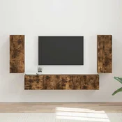 Set zidnog ormarica za TV Zidne 4 pcs Dimljeni hrast