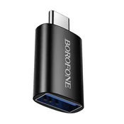 USB-C v USB-A OTG adapter Borofone BV26C 5Gbps, 2A - black