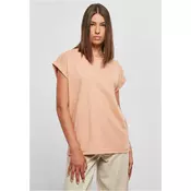 Womens T-shirt with extended shoulder amber color