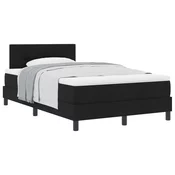 vidaXL Box Spring Postelja z Vzmetnico Črna 120x190 cm Tkanina