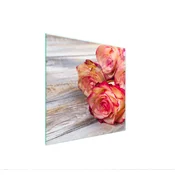 shumee STEKLENA ZAŠČITNA PLOŠČA ZA ŠTEDILNIK 50x52 ROSE