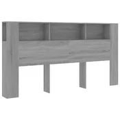 Vidaxl Vzglavna omarica siva sonoma 200x18,5x104,5 cm