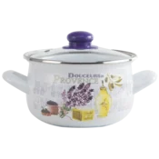 Interos emajlirana šerpa sa poklopcem 18 cm lavanda - 3539