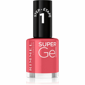 Rimmel Super Gel Step 1 gel lak za nokte bez korištenja UV/LED lampe nijansa 032 Cocktail Passion 12 ml