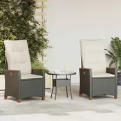 Ležaljka u vrtu Crna i Krema 64 x 57,5 x 112 cm poliratan