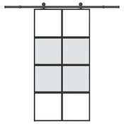 Klizna vrata s priborom 102,5x205 cm kaljeno staklo i aluminij