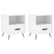 Vidaxl Nočna omarica 2 kosa bela 40x35x47,5 cm inženirski les