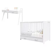 Lettino Krevetac za bebe sa fiokom 2u1 Luna 120x60cm, Beli