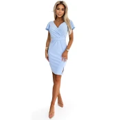Womens dress with clutch neckline, sleeves and belt Numoco
