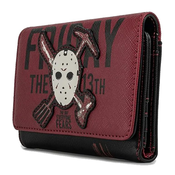 LOUNGEFLY Novcanik Friday The 13th Jason Mask Tri-Fold Wallet bordo