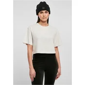 Womens short oversized t-shirt in light gray color