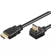 GOOBAY High Speed HDMI 90° z mrežno povezavo pozlačen 1,5m kabel