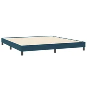 Vidaxl posteljni okvir brez vzmetnice temno modra 200x210 cm žamet
