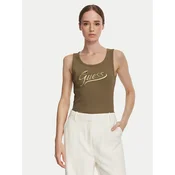 Guess Top W6YP30 K4380 Temno zelena Slim Fit