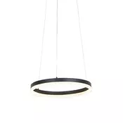 Dizajnerska viseča svetilka črna 40 cm vključno z LED 3-stopenjsko zatemnitev - Anello