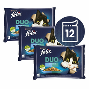 Vrečke FELIX DUO – okusen izbor hran z ribami 12x85 g