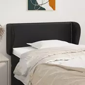Uzglavlje s ušima crno 83x23x78/88 cm od umjetne kože