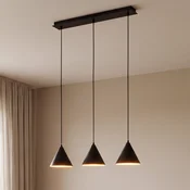 TK Lighting Visoka svetilka Cono, 3-žarnica, črna, E27 - Dnevna soba/jedilnica - Sodobni - Kovina