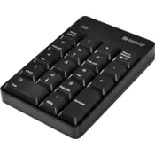 SANDBERG brezžična tipkovnica Wireless Numeric Keypad 2 (630-05), črna