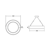 BRUMBERG Biro Krožni obroč5 neposredni O 60 cm Casambi bela 830 - Študija/pisarna - Sodobni - Aluminij