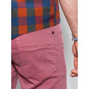 Ombre Clothing Moške chino hlače Heinz temno rdeča P1059