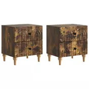 vidaXL vidaXL Nočna omarica s predalom 2 pcs Dimljen hrast 43 x 34,5 x 48 cm, (5000209534)